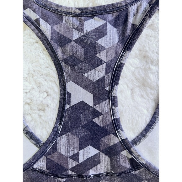EUC | Athleta Tank Top | Size Medium | Black Gray Geometric Pattern | No Bra - Picture 8 of 11